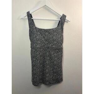 Shade & Shore Black & White Polka Dot Tankini Swim Top Size XL (16)